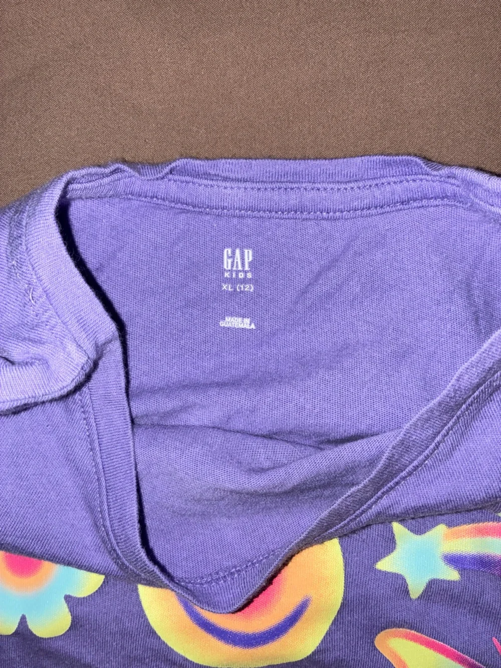GAP Purple Short-Sleeve Tee with Neon Icons